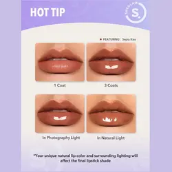 رژ لب استیکی حجم دهنده براق شیگلم رنگ Sepia Kiss