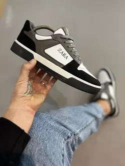 کتونی کف صاف زارا مشکی سفید