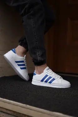 کتونی ادیداس کف صاف سفید ابی