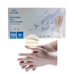 دستکش ونیل شیشه ای بدون پودر