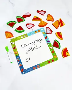 پازل چوبی ۴تایی با وایتبرد سبزیجات