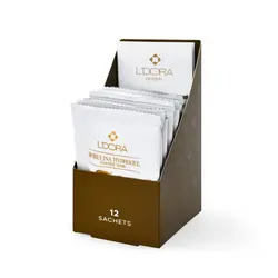 ماسک پودری اسپیرولینا هیدروژلی حاوی کازئین و بذر کتان لدورا هربال 12 عددی