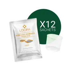 ماسک پودری اسپیرولینا هیدروژلی حاوی کائولن لدورا هربال 12 عددی