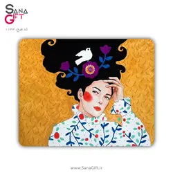 ماوس پد طرح نقاشی دختری با موی پریشان