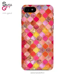 قاب موبایل طرح کاشی های مراکشی صورتی و نارنجی
