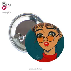پیکسل طرح نقاشی دختر مو فرفری عینکی