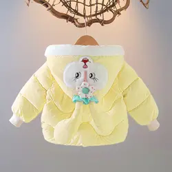 کاپشن دخترانه فانتزی طرح خرگوشی با رویه و‌خز ضدحساسیت یک تا پنج ساله