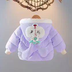 کاپشن دخترانه فانتزی طرح خرگوشی با رویه و‌خز ضدحساسیت یک تا پنج ساله