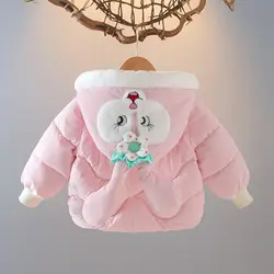 کاپشن دخترانه فانتزی طرح خرگوشی با رویه و‌خز ضدحساسیت یک تا پنج ساله