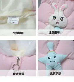 کاپشن دخترانه فانتزی طرح خرگوشی با رویه و‌خز ضدحساسیت یک تا پنج ساله