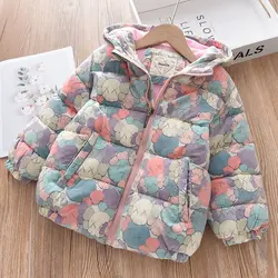 کاپشن دخترانه طرح آبرنگی با رویه دولایه ضدآب و داخل کرک