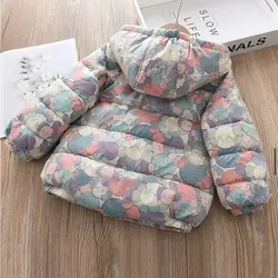 کاپشن دخترانه طرح آبرنگی با رویه دولایه ضدآب و داخل کرک