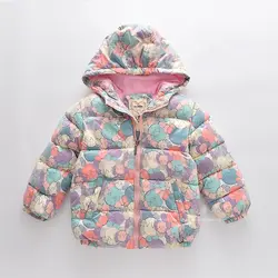 کاپشن دخترانه طرح آبرنگی با رویه دولایه ضدآب و داخل کرک