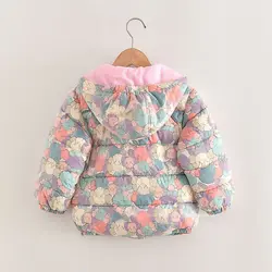 کاپشن دخترانه طرح آبرنگی با رویه دولایه ضدآب و داخل کرک