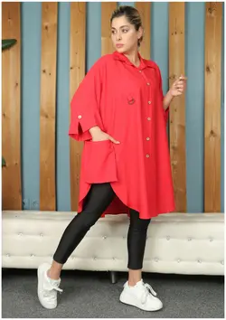 مانتو تابستونی بابوس دکمه چوبی