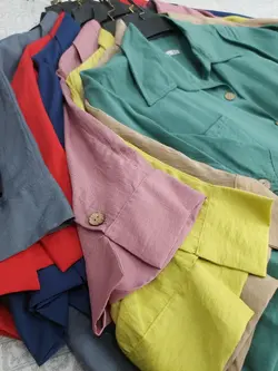 مانتو تابستونی بابوس دکمه چوبی