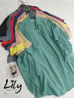 مانتو تابستونی بابوس دکمه چوبی