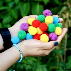 پوم‌پوم‌های رنگی (بسته‌ی 30 تایی)