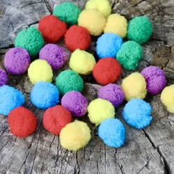 پوم‌پوم‌های رنگی (بسته‌ی 30 تایی)