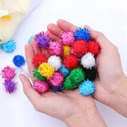 پوم‌پوم‌های رنگی شاینی (بسته‌ی 50 تایی)