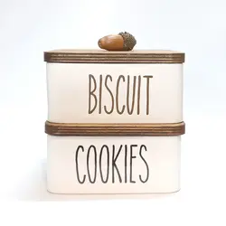 ظرف تکست مربع بلوط Biscuit