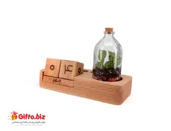 تقویم رومیزی چوبی ZA-307 + بیش از 50 نمونه تقویم رومیزی