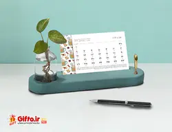 تقویم رومیزی بتنی GBO51 + تقویم رومیزی 1402 + چاپ تقویم 1402