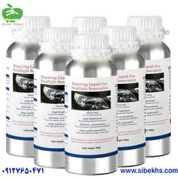 ۶ عدد مایع دستگاه رفع ماتی کدری زردی چراغ خودرو مدل Headlight Renovation Repair Fluid 800ml - نانو عایق رزین براق کننده ضدآب آبگریز