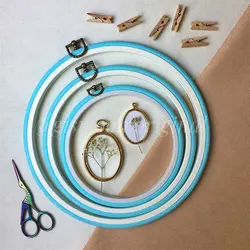 خرید و قیمت کارگاه گلدوزی ژله‌ای دایره رنگ آبی | گیسمون