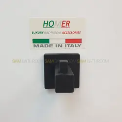 آویز حوله تک شاخه دیواری مشکی مات - فروشگاه اینترنتی سام