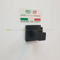 آویز حوله تک شاخه دیواری مشکی مات - فروشگاه اینترنتی سام