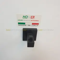 آویز حوله تک شاخه دیواری مشکی مات - فروشگاه اینترنتی سام