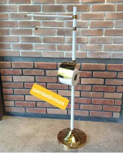 استند دستمال توالت و حوله سرویس بهداشتی سفید طلایی خرید و قیمت - فروشگاه اینترنتی سام