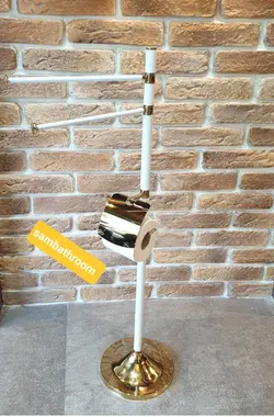 استند دستمال توالت و حوله سرویس بهداشتی سفید طلایی خرید و قیمت - فروشگاه اینترنتی سام