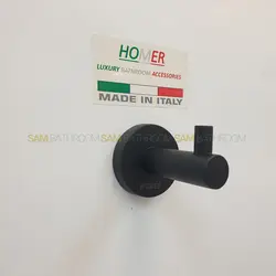 خرید و قیمت اویز حوله تک شاخه دیواری استیل گرد مشکی مات - فروشگاه اینترنتی سام