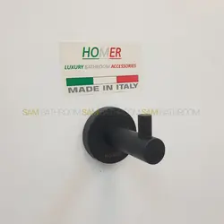 خرید و قیمت اویز حوله تک شاخه دیواری استیل گرد مشکی مات - فروشگاه اینترنتی سام