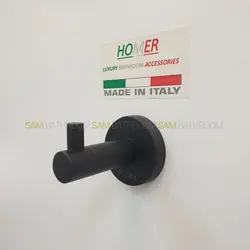 خرید و قیمت اویز حوله تک شاخه دیواری استیل گرد مشکی مات - فروشگاه اینترنتی سام