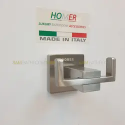 اویز حوله دو شاخه استیل دیواری - فروشگاه اینترنتی سام