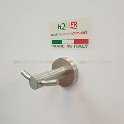 اویز حوله دو شاخه گرد دیواری استیل مات - فروشگاه اینترنتی سام