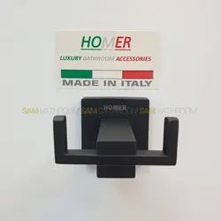 اویز حوله دو شاخه دیواری مشکی مات - فروشگاه اینترنتی سام