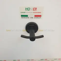 اویز حوله دو شاخه گرد دیواری مشکی مات - فروشگاه اینترنتی سام