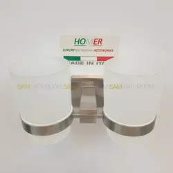 خرید و قیمت جای مسواک دوبل دیواری استیل برند هامر - فروشگاه اینترنتی سام