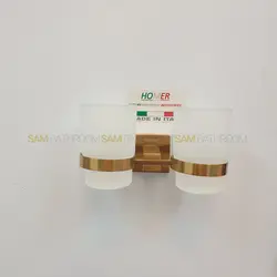 خرید و قیمت جای مسواک دوبل دیواری طلایی مات - فروشگاه اینترنتی سام