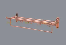 رخت آویز تاشو حمام تمام استیل رنگ رزگلد - فروشگاه اینترنتی سام