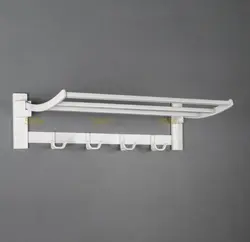 رخت اویز تاشو حمام تمام استیل رنگ سفید 50سانتی