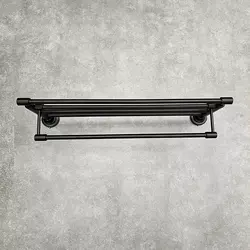 رخت آویز دیواری حمام هتلی 63 سانت 6101A (مشکی مات) - فروشگاه اینترنتی سام