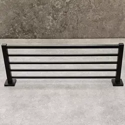 رخت آویز دیواری حمام هتلی 63 سانت پایه مربع (مشکی مات) - فروشگاه اینترنتی سام