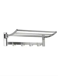 رخت اویز تمام استیل دیواری حمام ۵۰ سانت رنگ استیل مات - فروشگاه اینترنتی سام