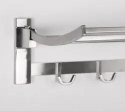 رخت اویز تمام استیل دیواری حمام ۵۰ سانت رنگ استیل مات - فروشگاه اینترنتی سام