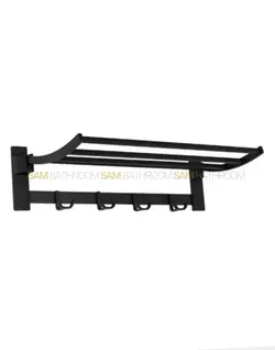 رخت اویز تمام استیل دیواری حمام ۵۰ سانت رنگ مشکی - فروشگاه اینترنتی سام